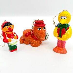Lot‎ 3 Vintage Sesame Street Ceramic Ornaments Muppets